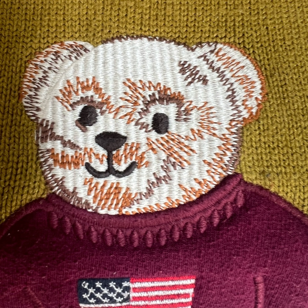 Ralph Lauren Mustard Sweater with Polo Bear - Picture 5 of 6